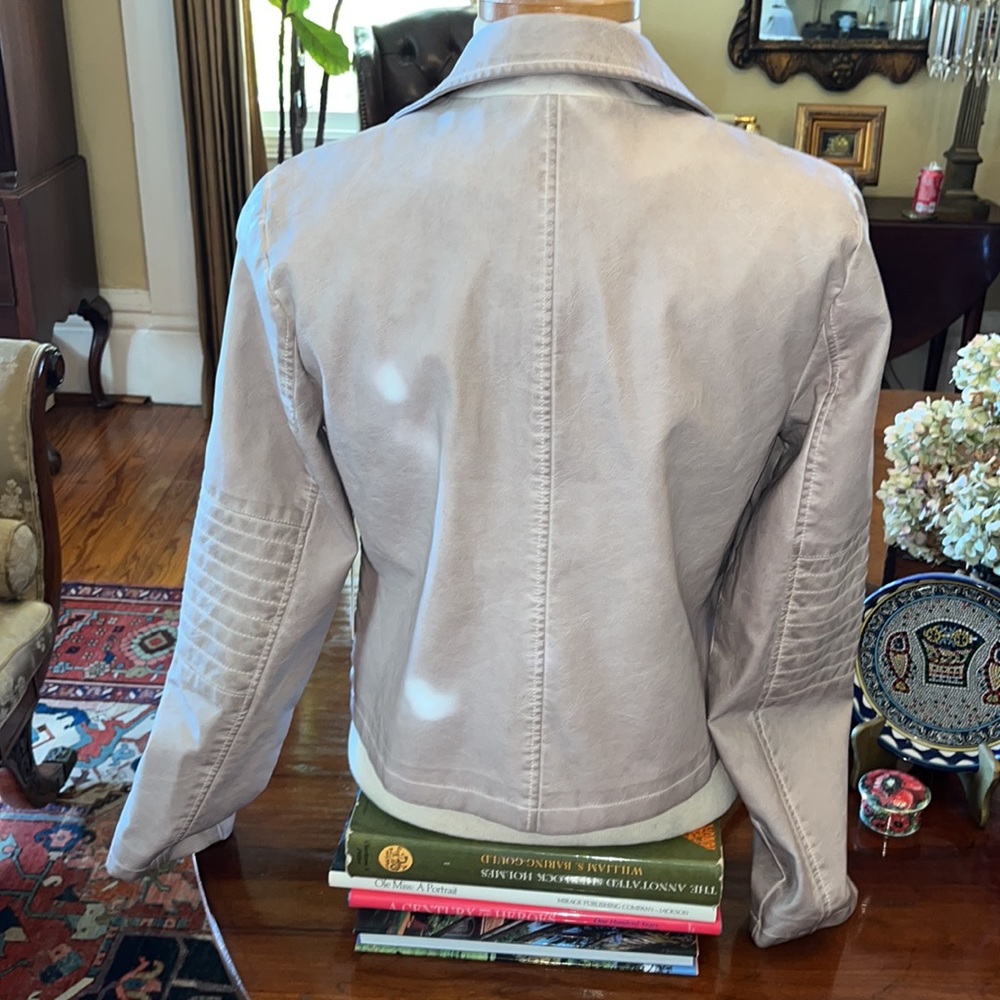 Tribal Jeans Blush Vegan Leather Moto Jacket - Picture 9 of 16
